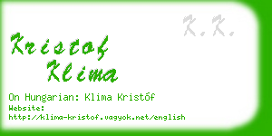kristof klima business card